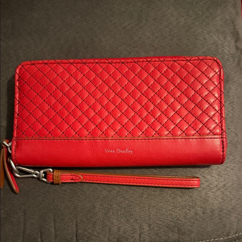 Vera Bradley leather Quilted Red Wallet